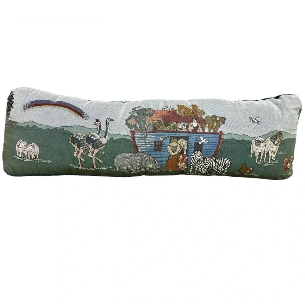 Vintage Noah's Ark Tapestry Bolster Body Pillow 30